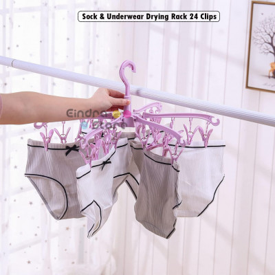 Sock & Underwear Drying Rack 24 Clips